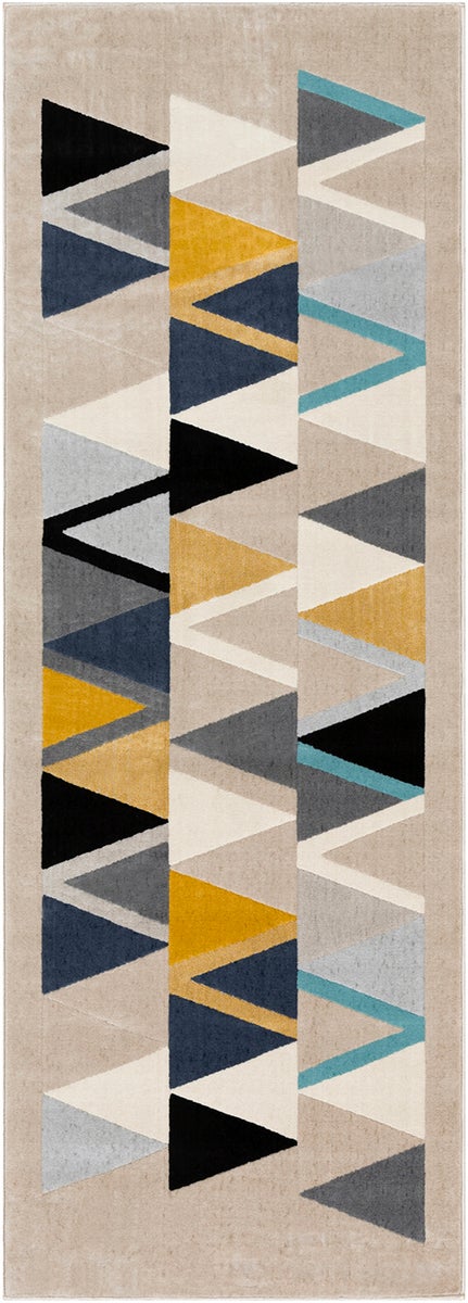 Modern Scandinavisch halkleed, veelkleurig beige/grijs, 80x220 cm, DELANEY