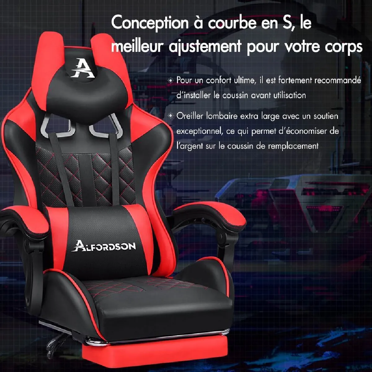 ALFORDSON Racer - Rouge/Noir