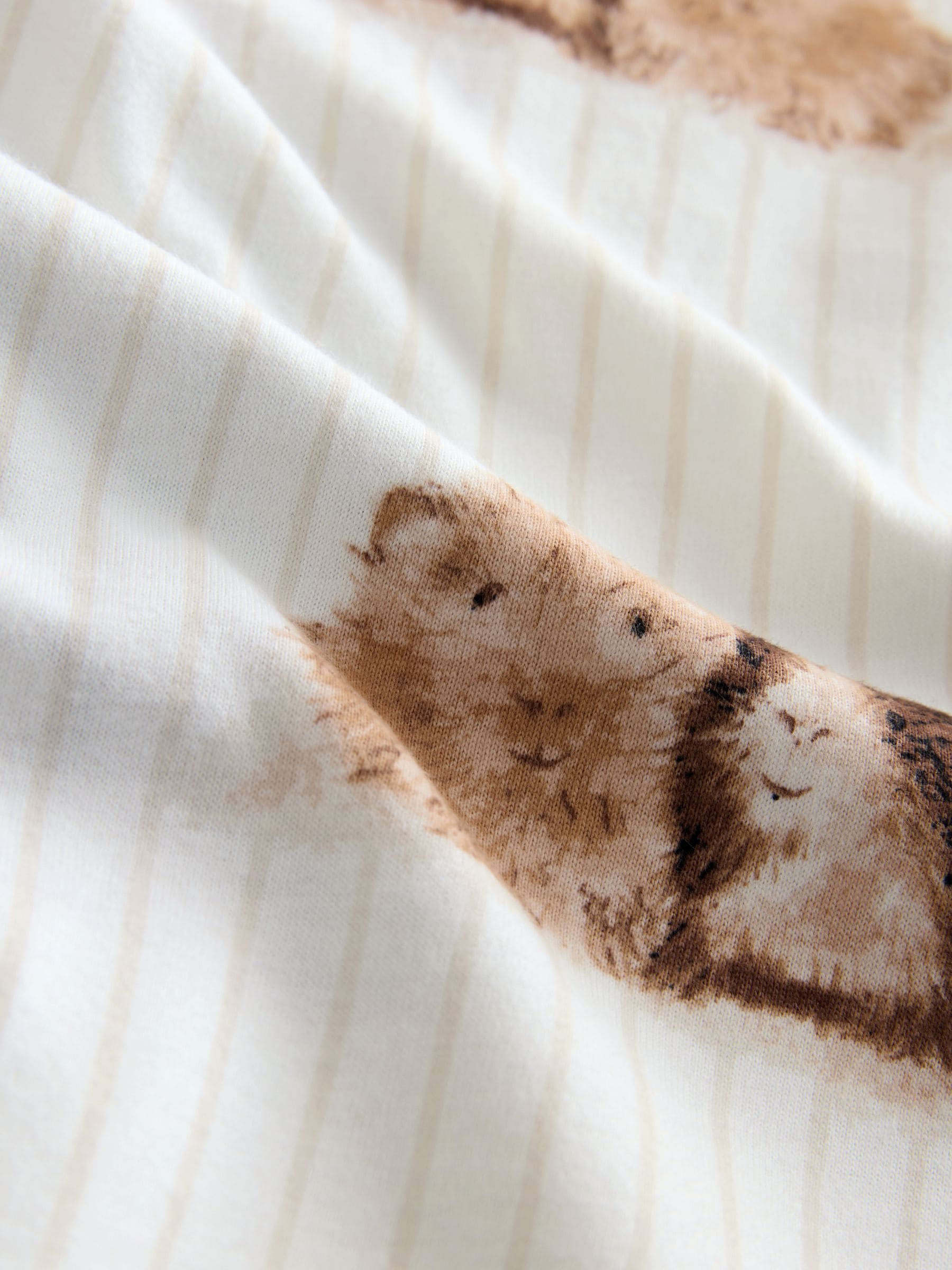 Crème met cavia - Tricot pyjama met korte mouwen