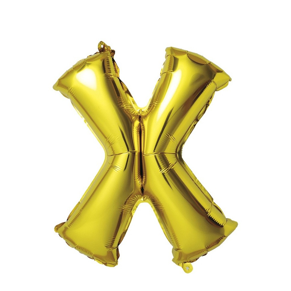 (80cm) Buchstaben Ballon Geburtstags Party Luftballon Folienballon - Buchstabe X / Gold