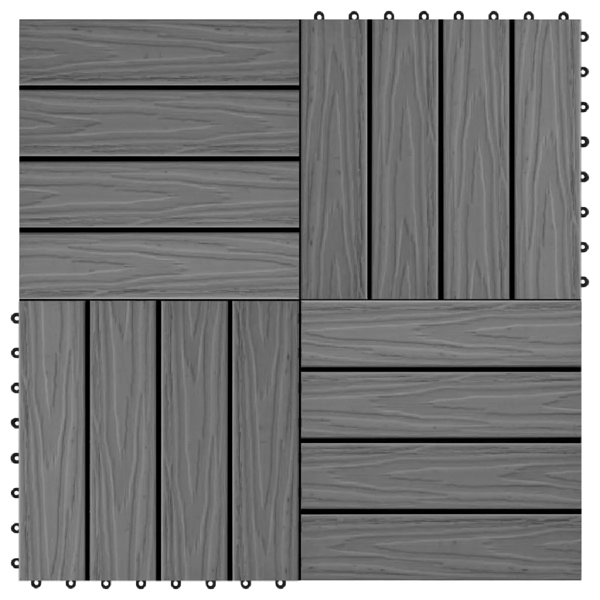 vidaXL Carreau de terrasse en relief - Gris