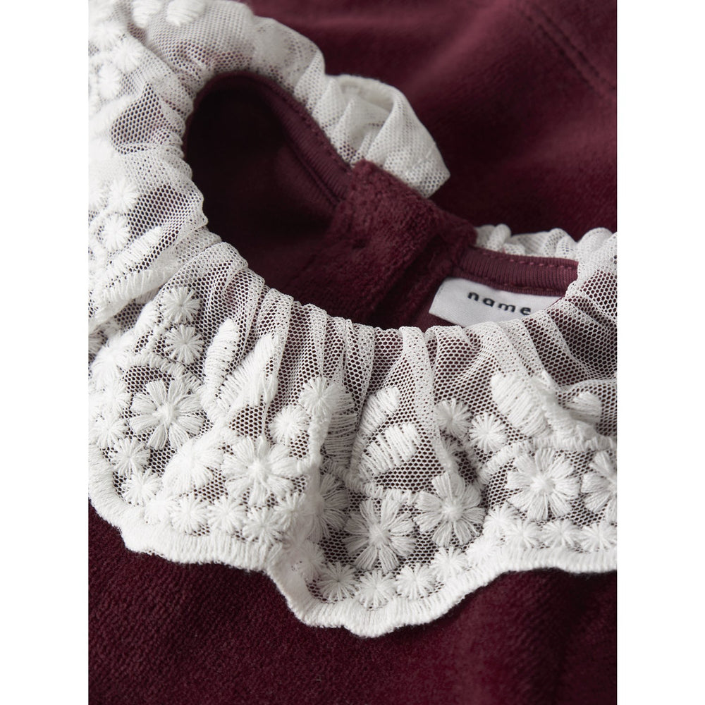 Køb Name It Burgundy Nbfroxy Ls Vel Kjole