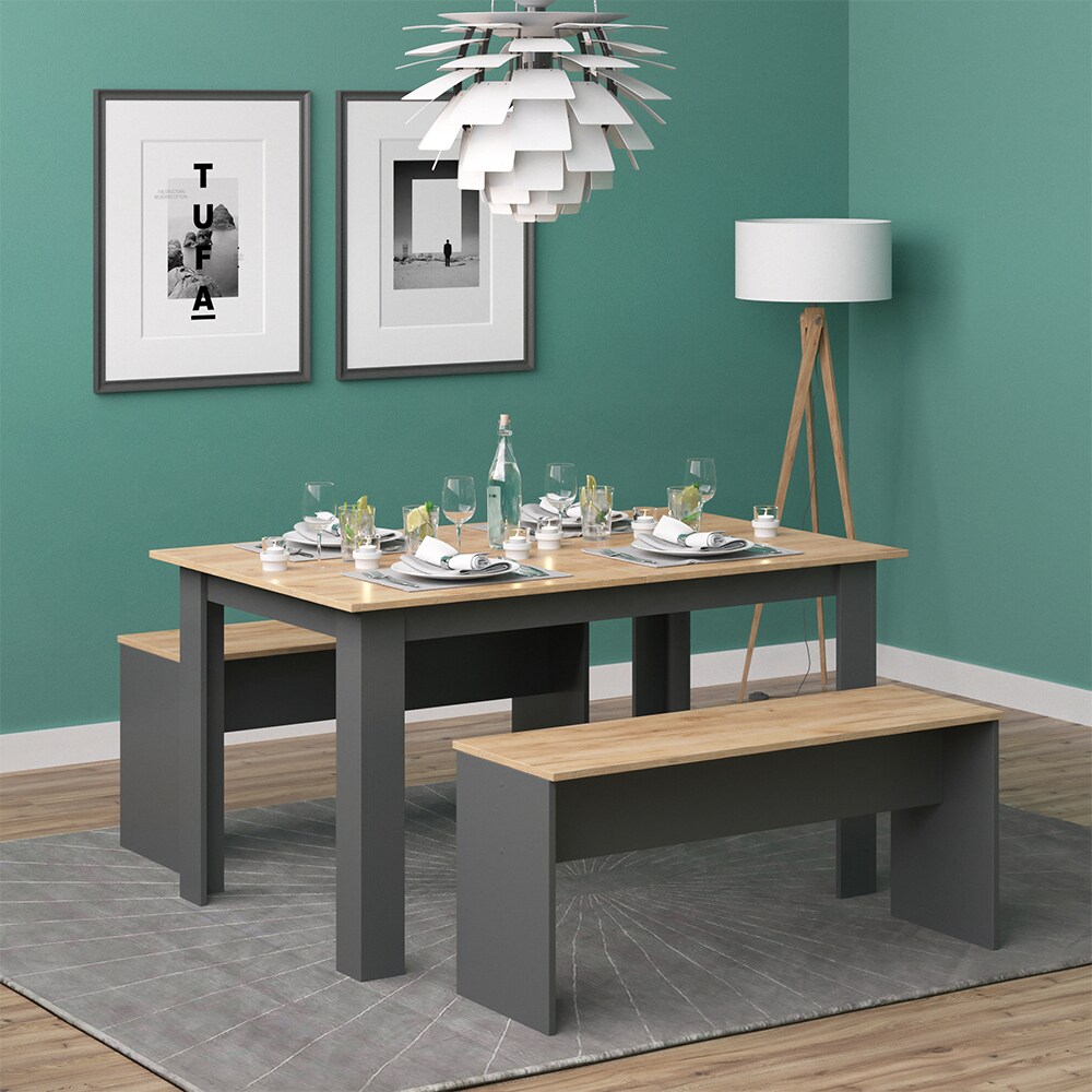 Vicco Tischgruppe Sitzgruppe Esszimmer Sentio Esstisch Küche Tisch Anthrazit