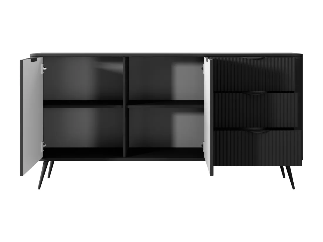 Buffet 2 portes et 3 tiroirs en MDF - Noir - ELONARIA II de Pascal Morabito