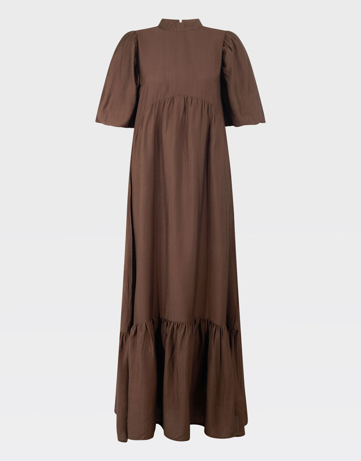 Ruffle Maxi Jurk Bruin