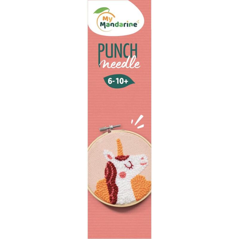 Punch Needle, Licorne - Rose