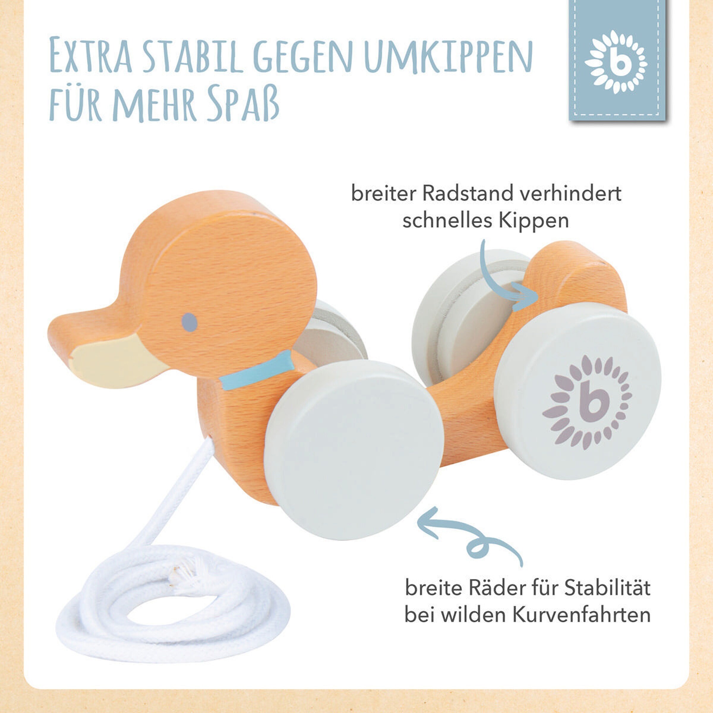 Bieco Nachziehente Holz - ab Geburt Weiß