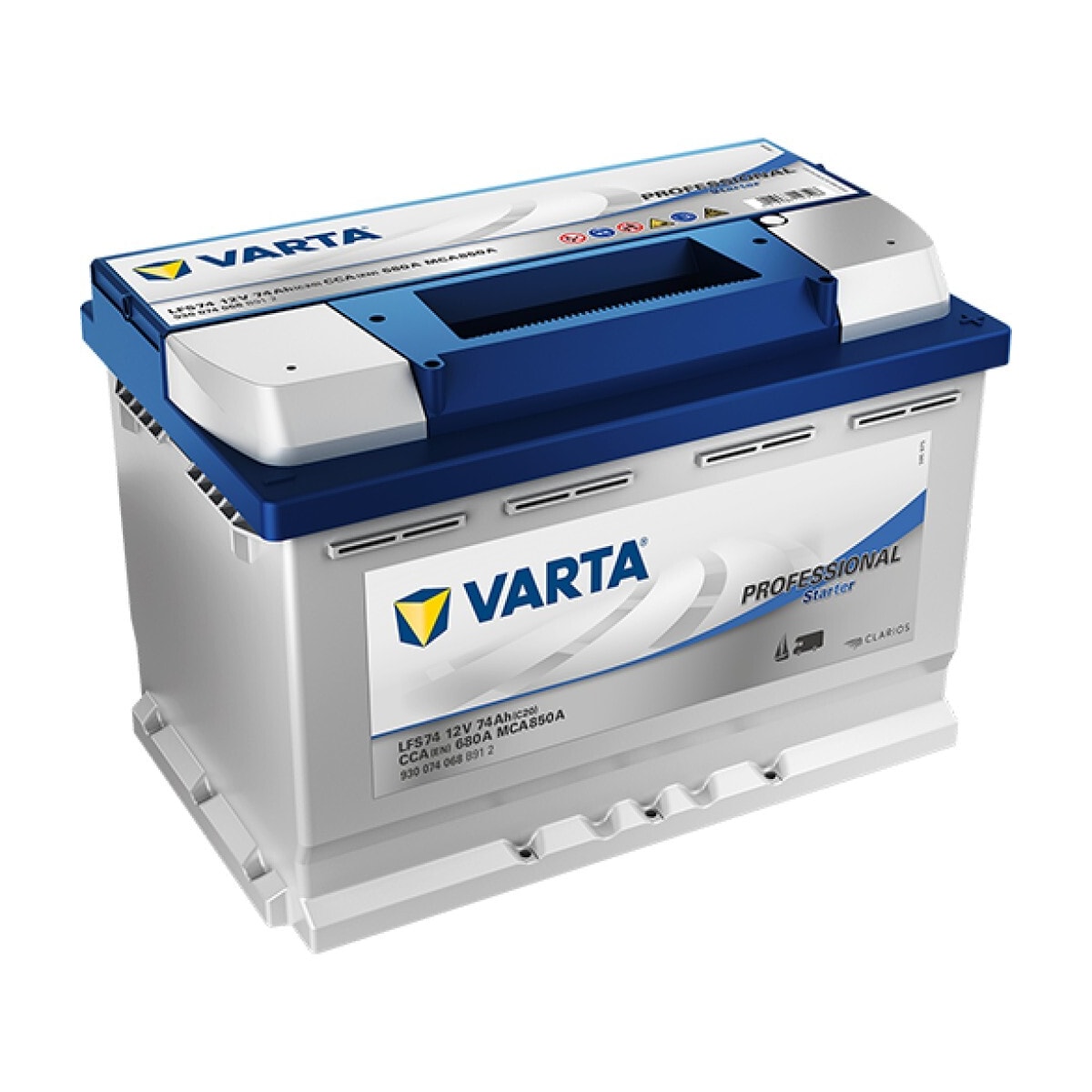 VARTA Fritidsbatteri 12V 74 AH 680 CCA (278x175x190mm) +høyre LFS74
