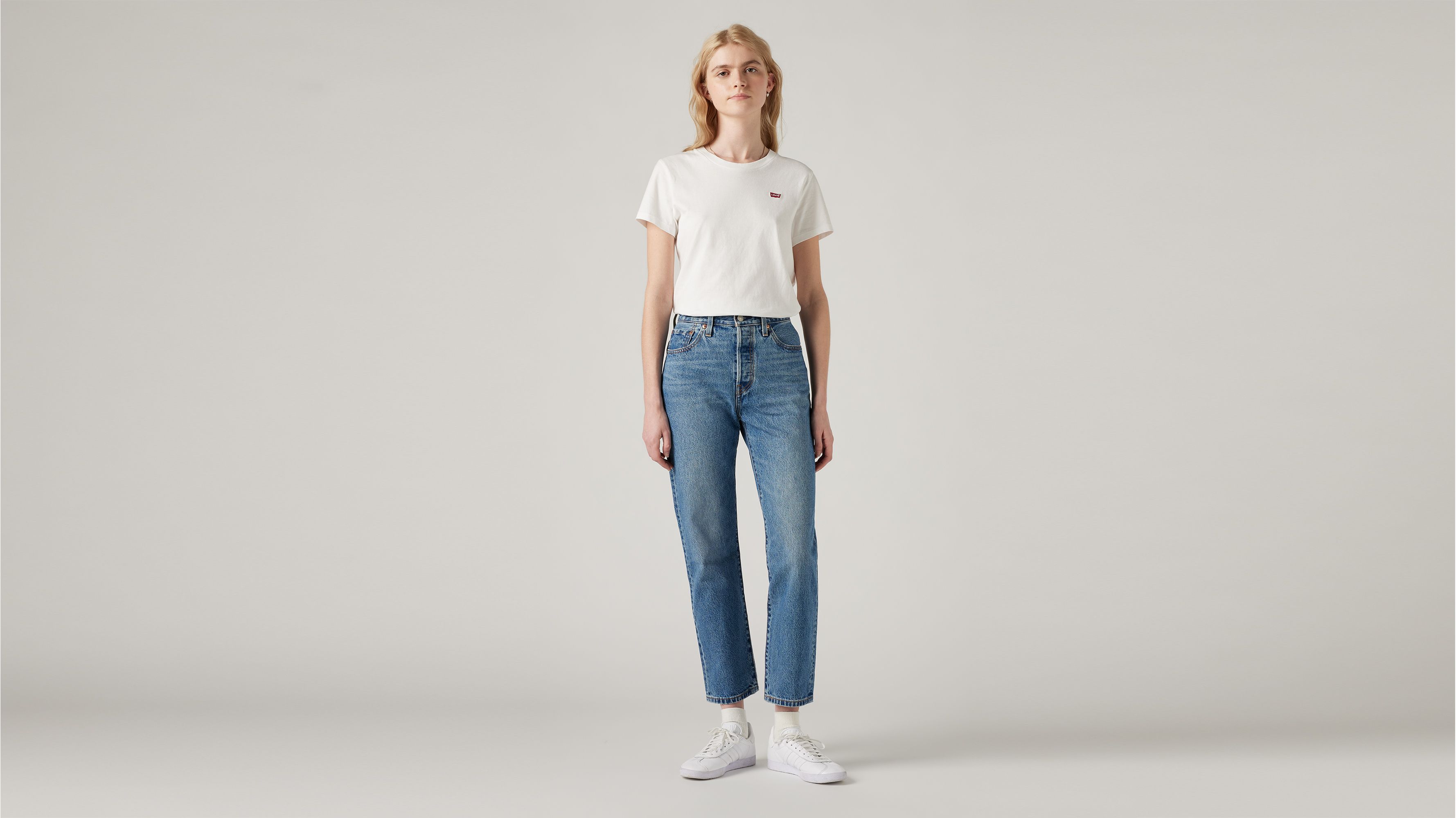Jean 501® Levi's® Crop - Medium Indigo Worn In - Bleu