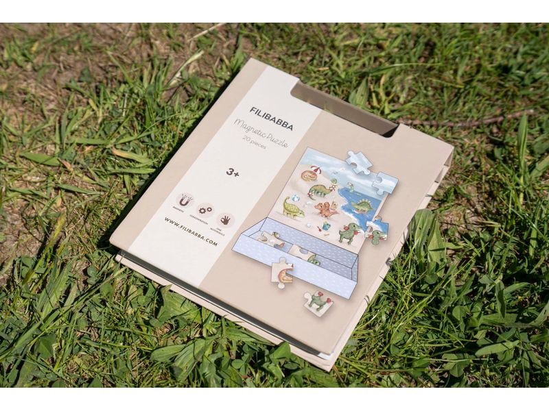 Filibabba Magnetspiel Puzzle Dino Beach Kreatives Spielzeug für kleine Entdecker