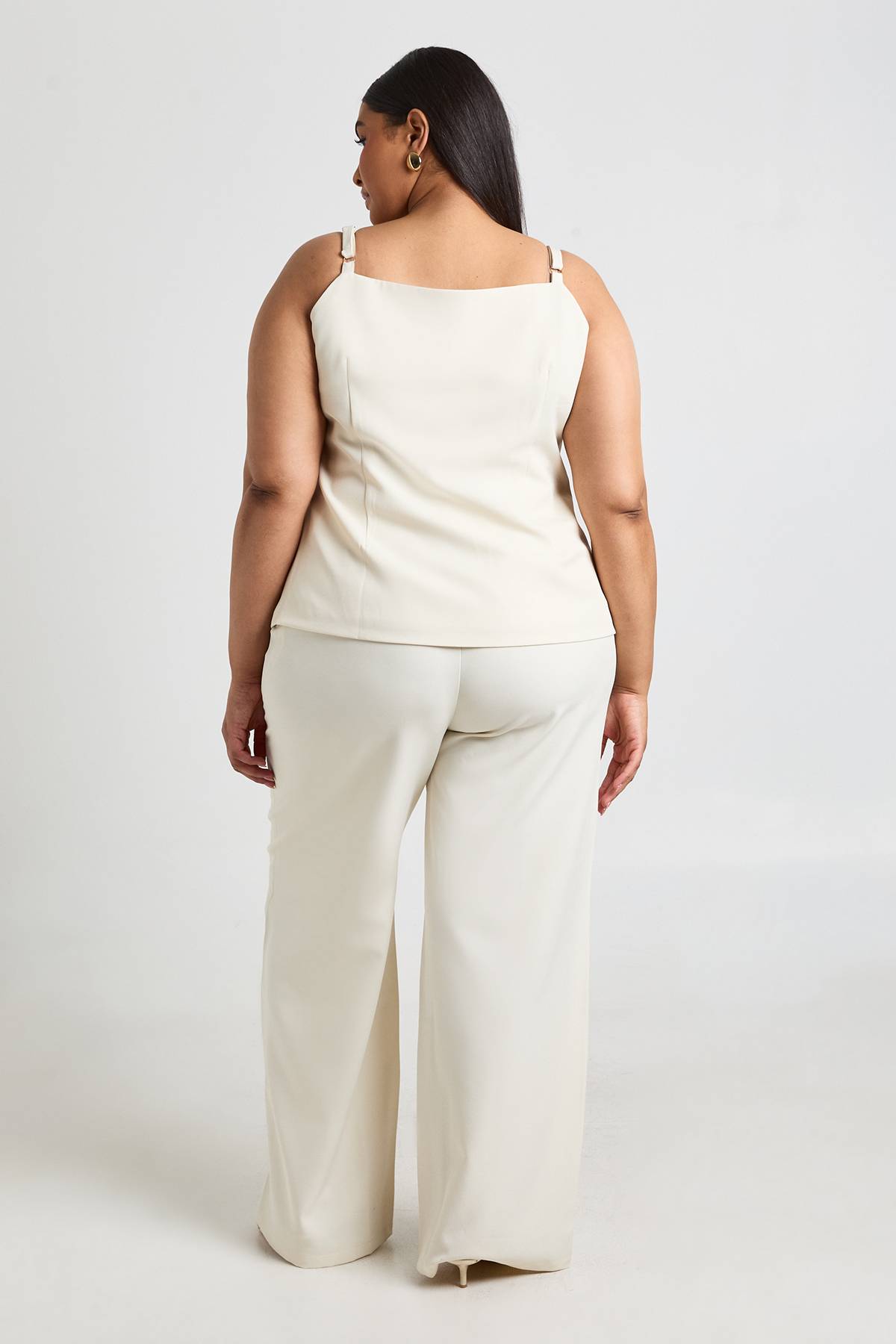 boohoo Pantalon Large Tailleur Tissé Grande Taille