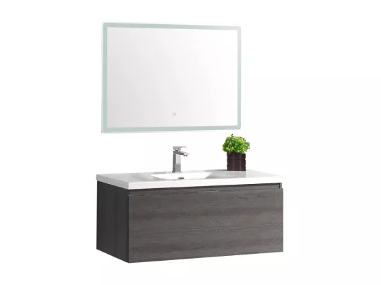 Ensemble de salle bain 120 cm pierre anthracite Aquaterra