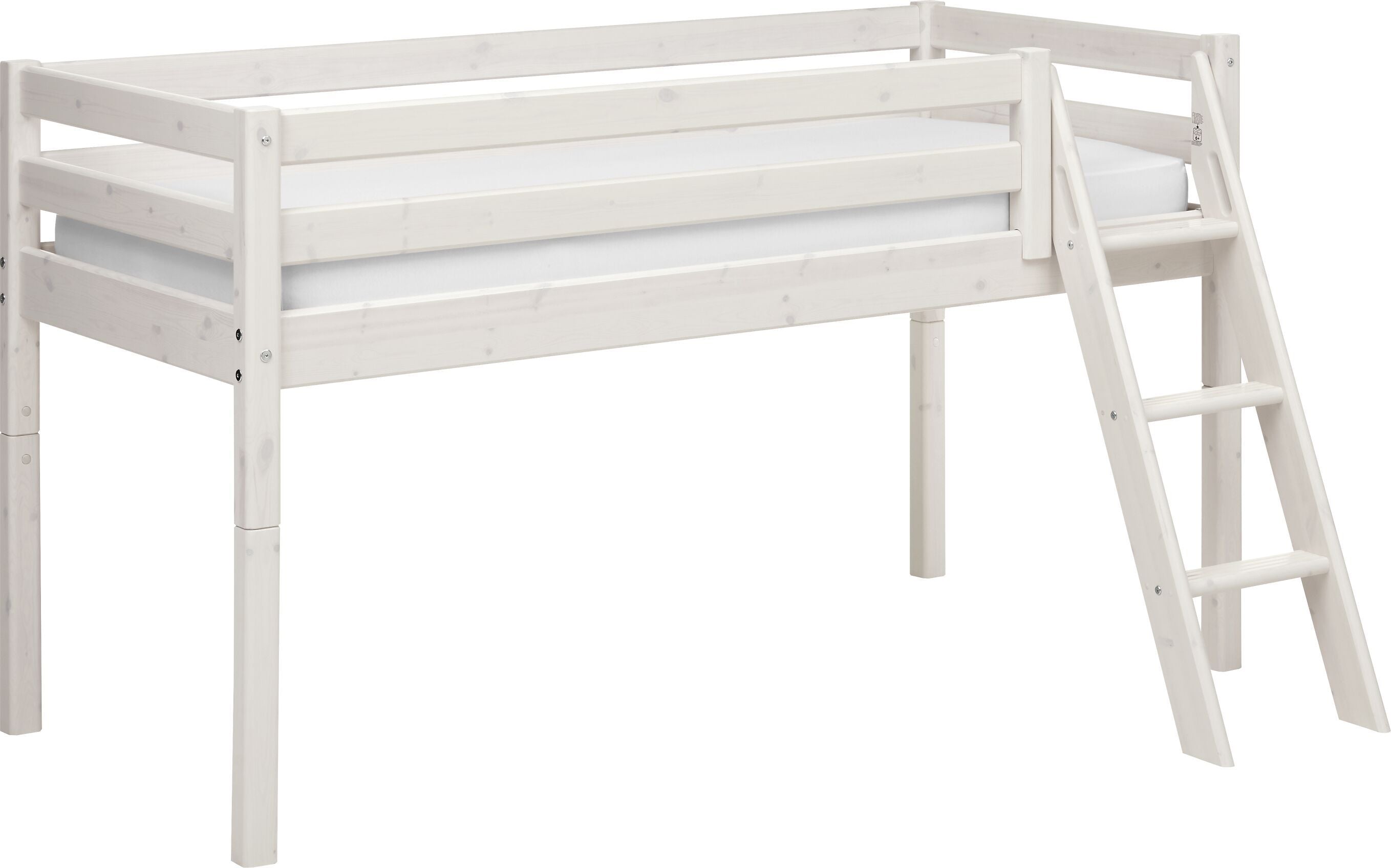 Flexa CLASSIC Halbhochbett - White Wash / B: 149.0 cm x T: 210.0 cm x H: 120.0 cm