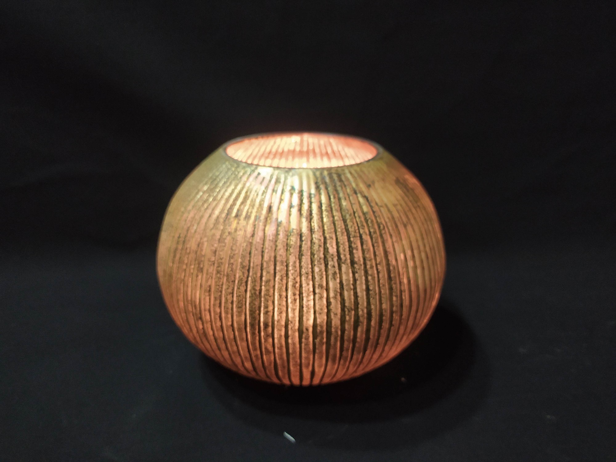 Windlicht 'Avos', antik kupfer, Ø 14 cm, H 11 cm von fischer's lagerhaus