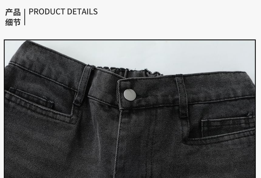Banash - Losse, gewassen denim shorts met zakken en onafgewerkte zoom