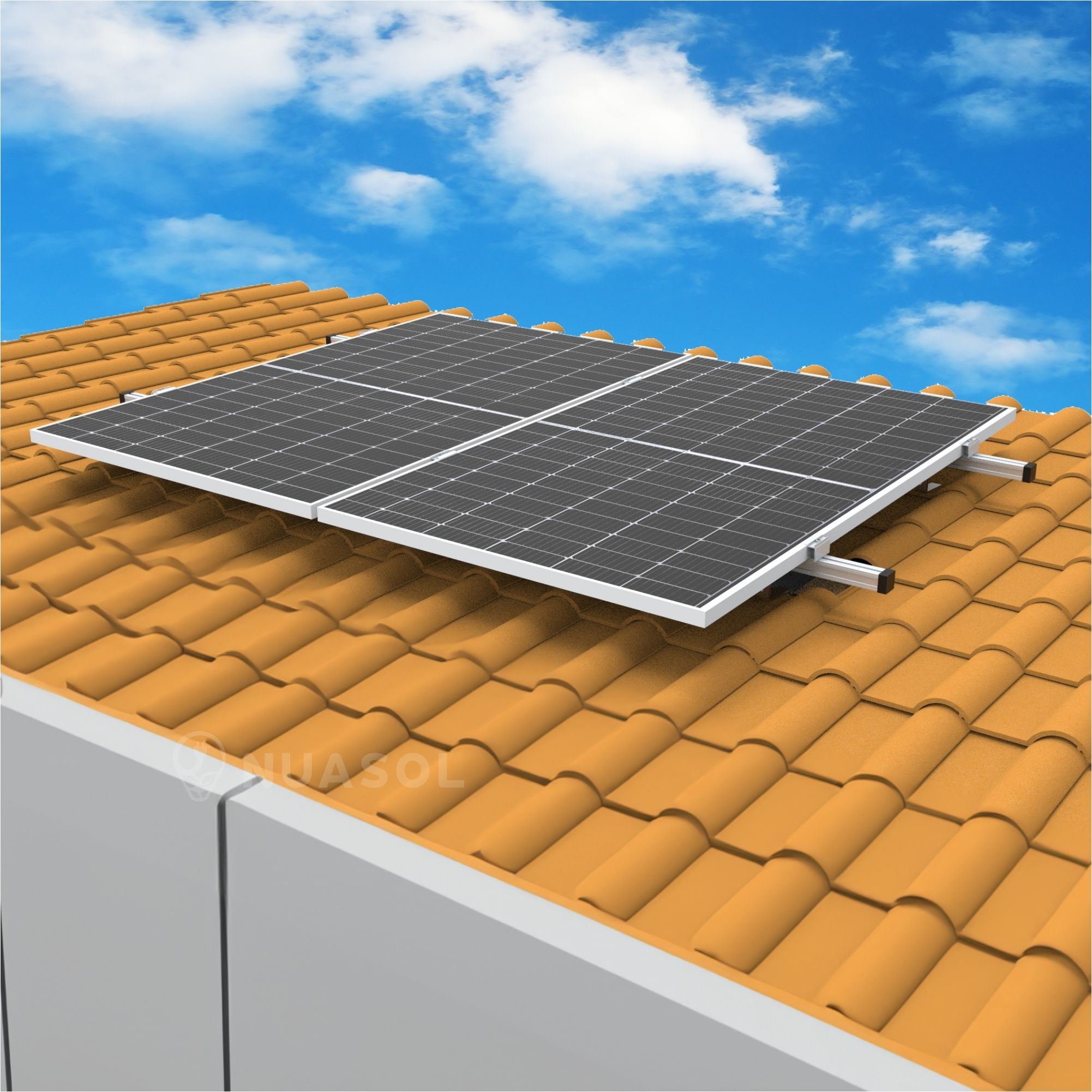 Nuasol Photovoltaik Ziegeldach Montage Set- Erweiterungsset 1 Modul