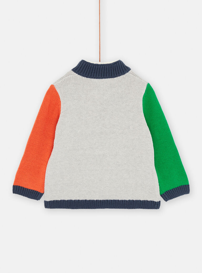 Pull gris chiné doux et confortable pour bébé garçon