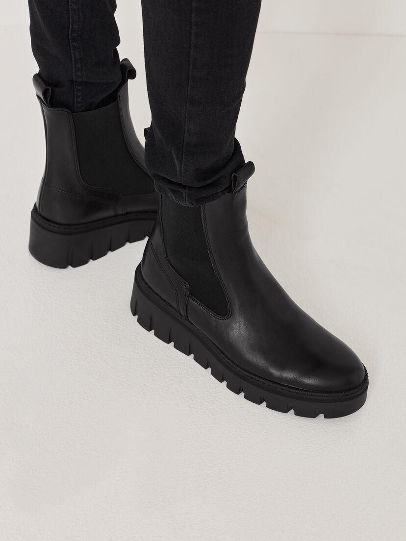 Leren Chelseaboot - zwart