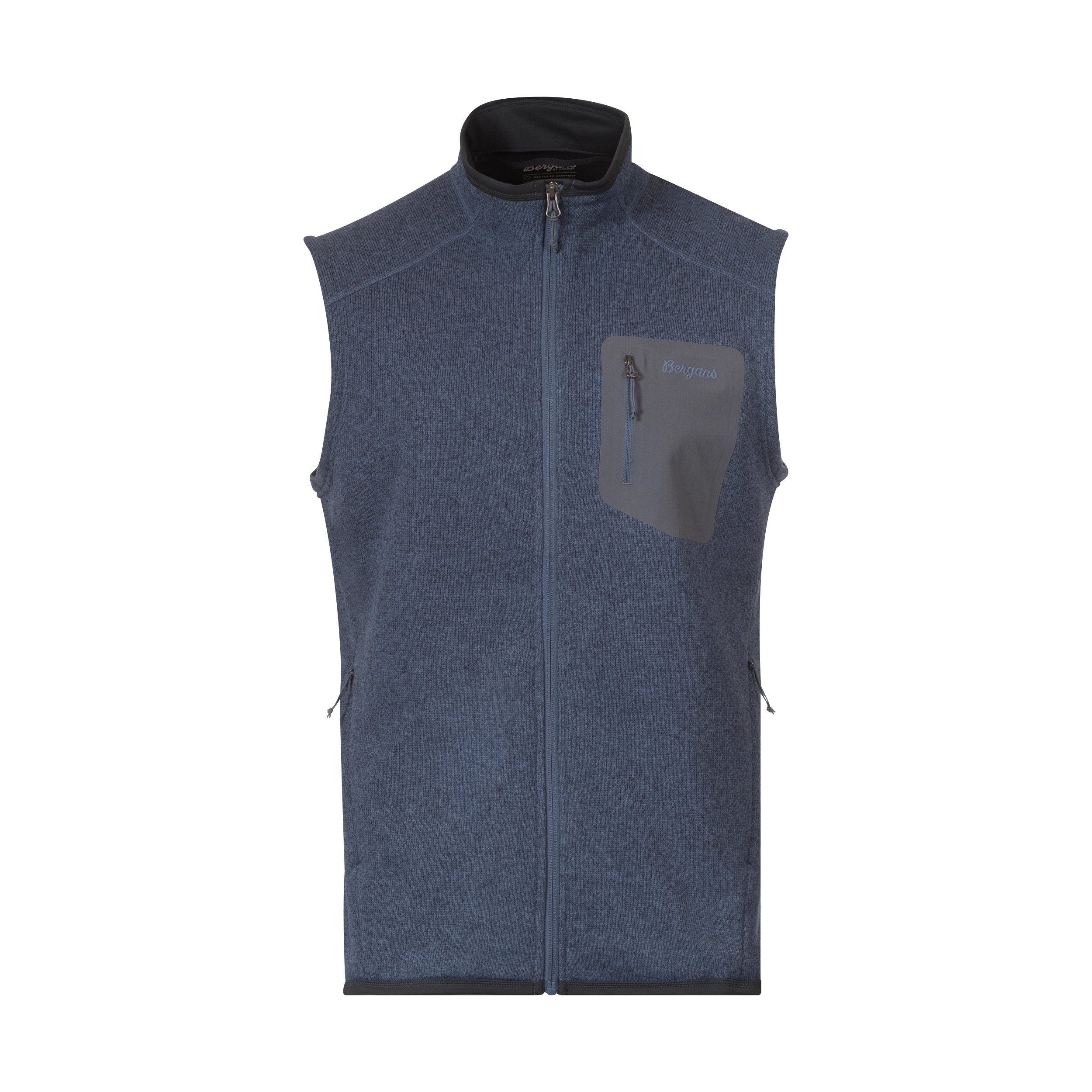 Kamphaug Knitted Vest Men Granite Blue
