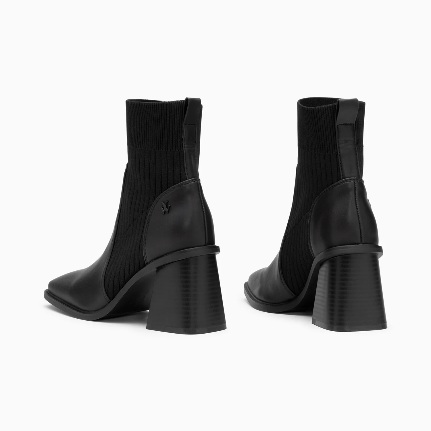 Bottines-Bottines chaussettes Jinger noires à talon trapèze