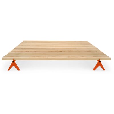 Bett Simplon - 180 cm, RAL 2001 Rotorange