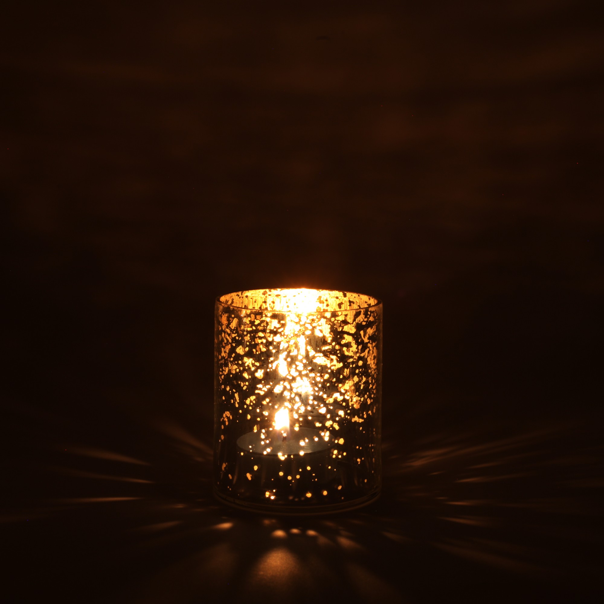 Windlicht 'Beersel' S, Glas, silber, Ø 6 cm, H 7,5 cm von fischer's lagerhaus