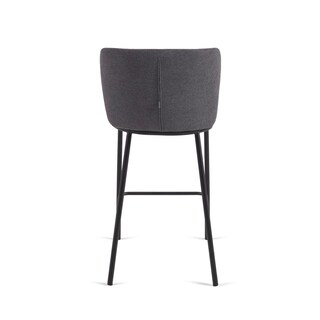 Kave Home Barhocker CISELIA Chenille dunkelgrau/schwarz