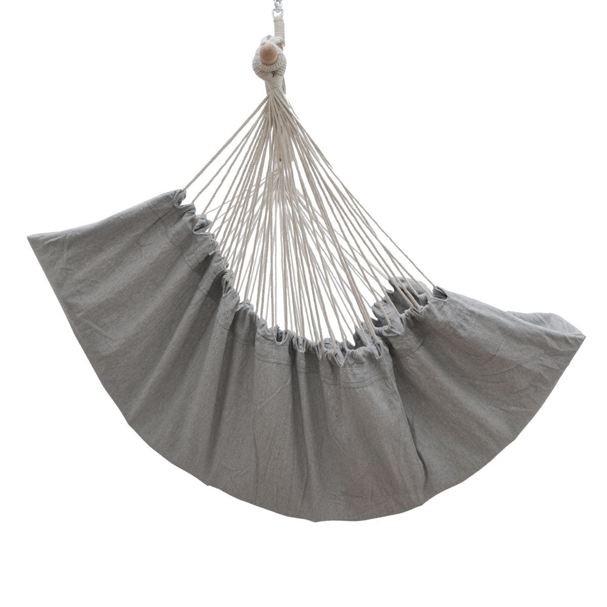 Hangende ligstoel 220x120cm in lilagrijs + zijvak en kussen