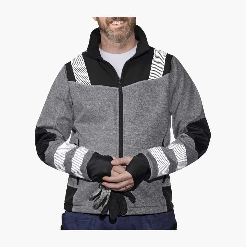 Fleecejakke med refleks, herre, XL