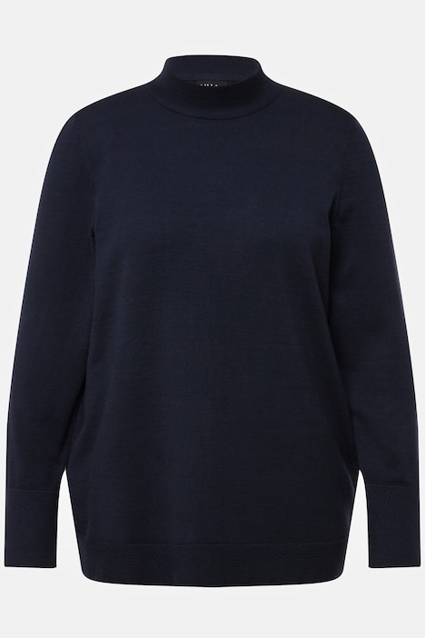 Pullover, Stehkragen, Langarm, Rippbündchen