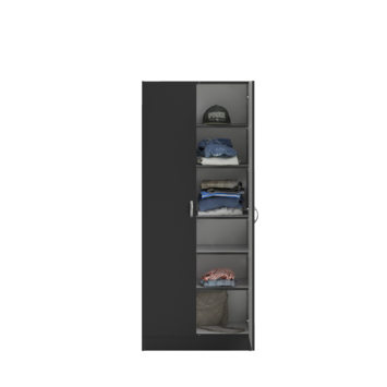 Multifunctionele kast Fabian zwart 170x70x35cm