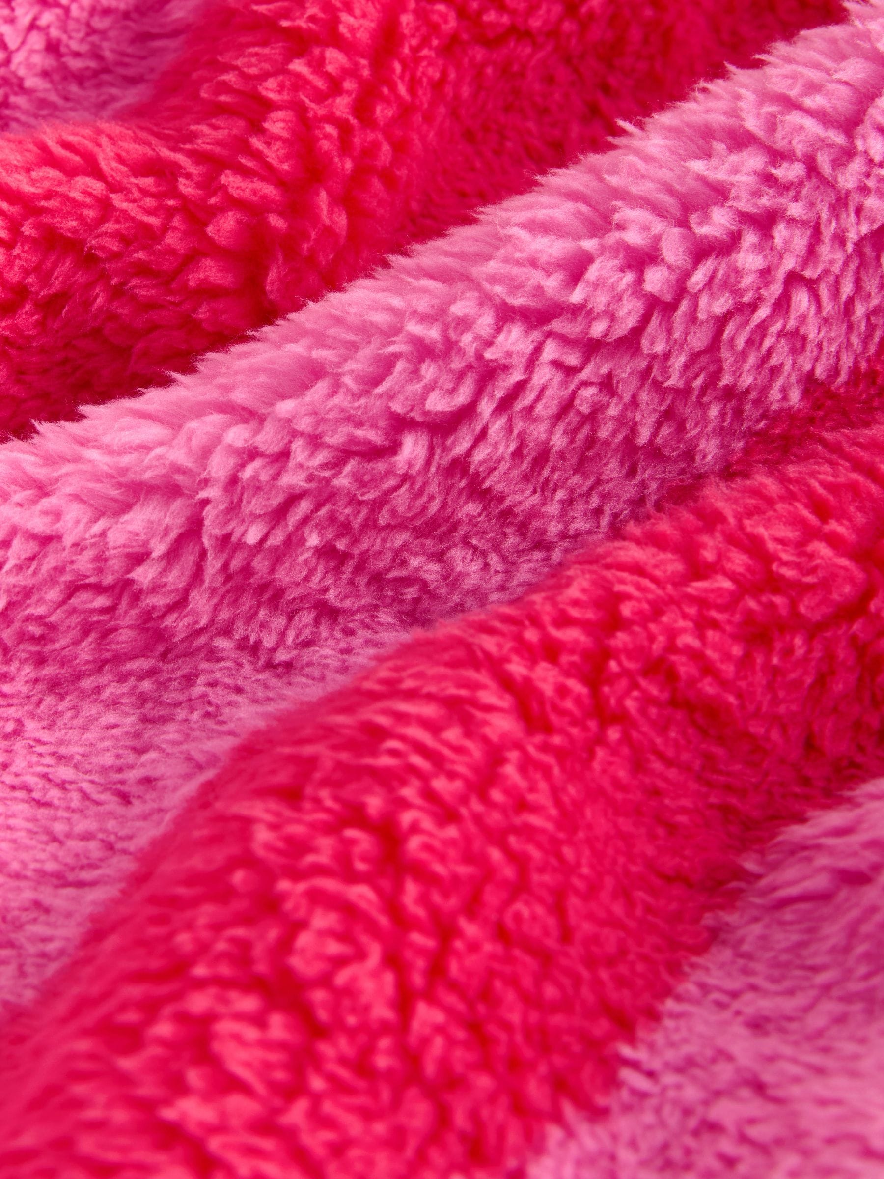 Roze/rood gestreept - Teddy fleece kamerjas (9mnd -16jr)