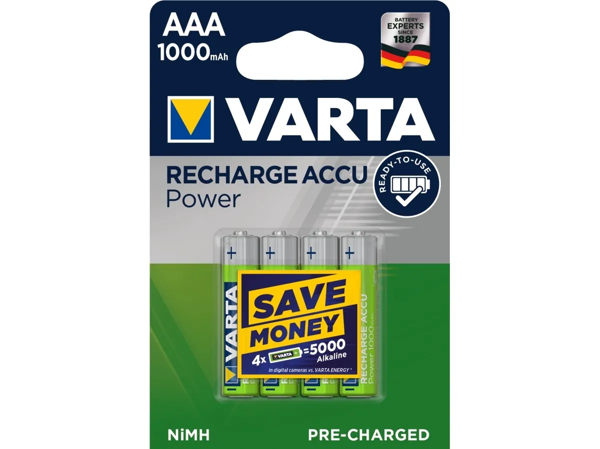 Varta Professional - Batteri 4 x AAA - NiMH - (genopladelige) - 1000 mAh