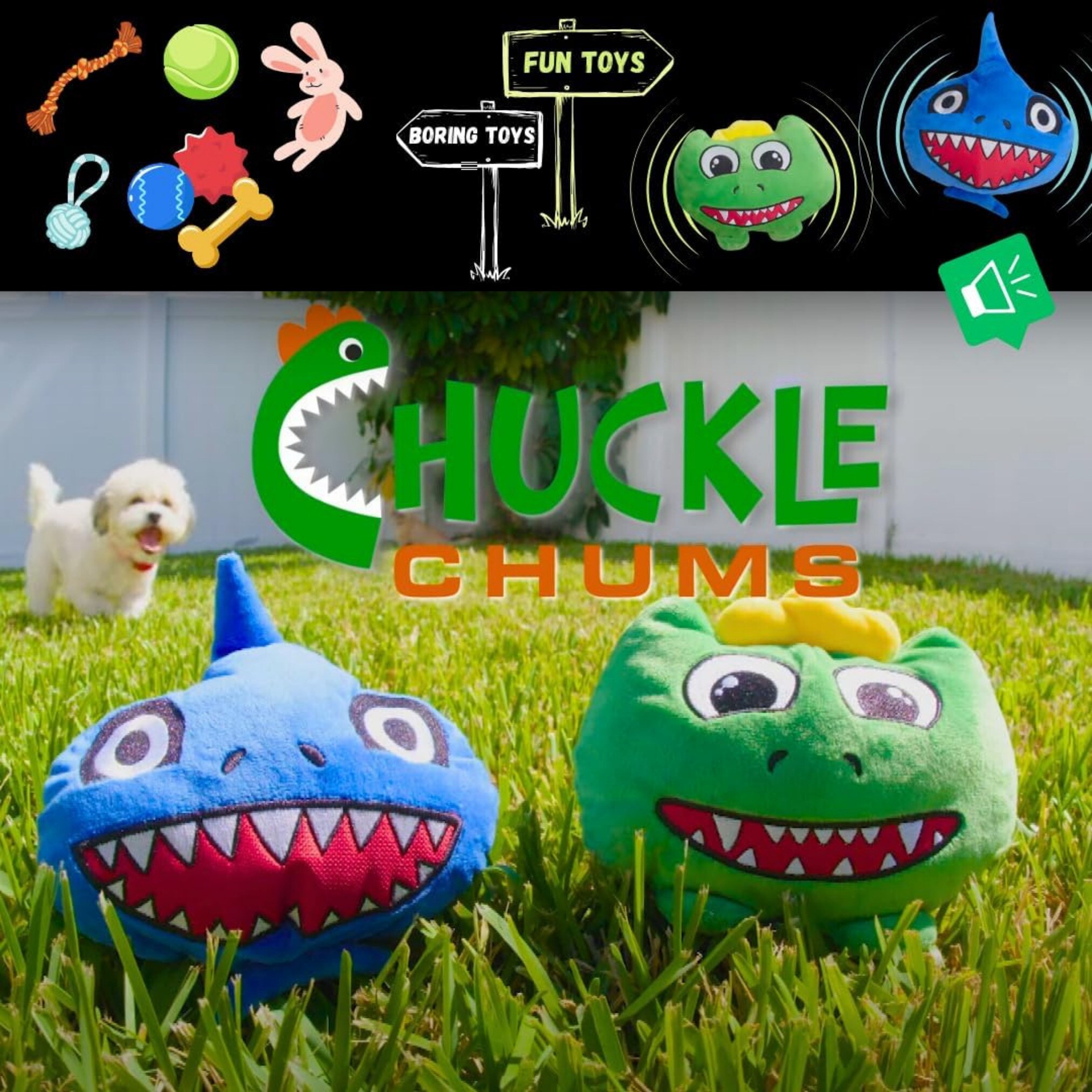 Best Direct® Interaktives Plüsch Hundespielzeug - Kauspielzeug Chuckle Chums