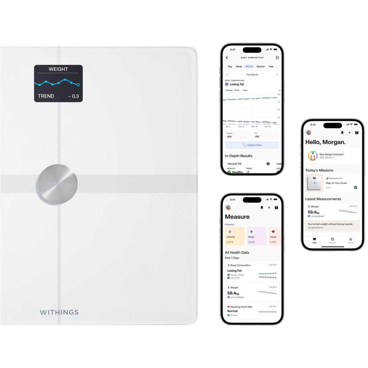 Withings Body Smart baderomsvekt WBS13-White-All-Inter