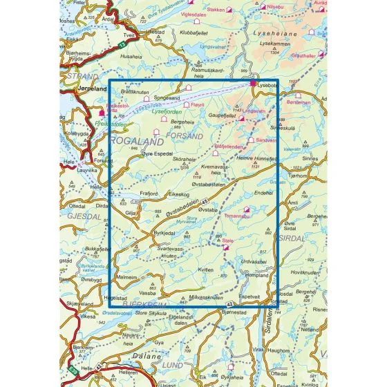 Nordeca Frafjord-Bjerkreimsheiane Turkart 1:25 000