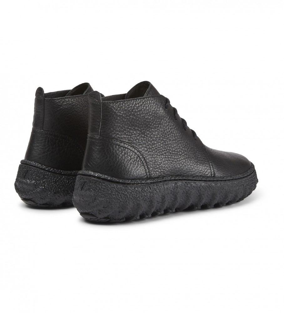 Botas de tornozelo Camper Ground em couro preto
