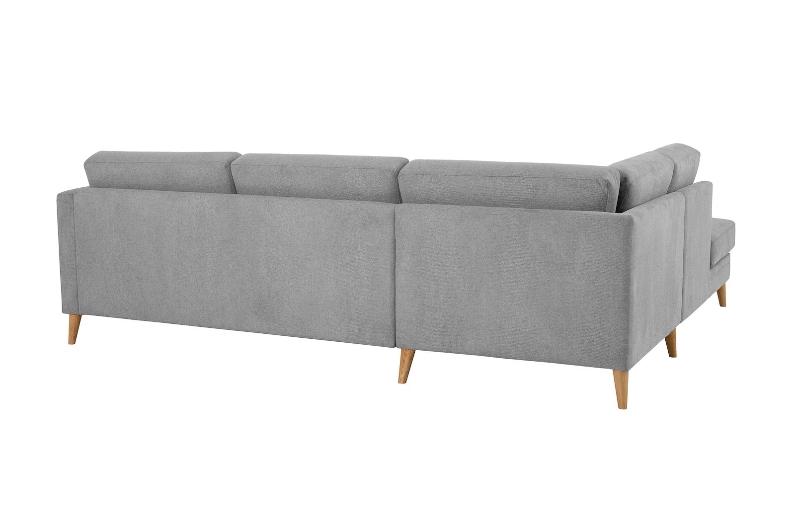 Eden hjørnesofa 2,5-seter med åpen ende venstre. Tekstil Brooklyn 3/1 Light Grey med ben i eik natur (15137).