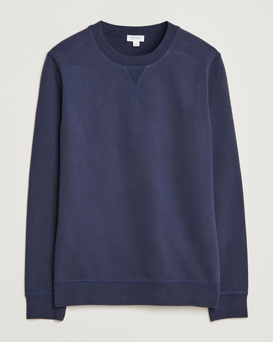 Sunspel Loopback Sweatshirt Navy