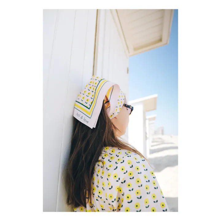 Holi & Love Foulard Brigitte Fleurs Coton Bio | Rose pêche