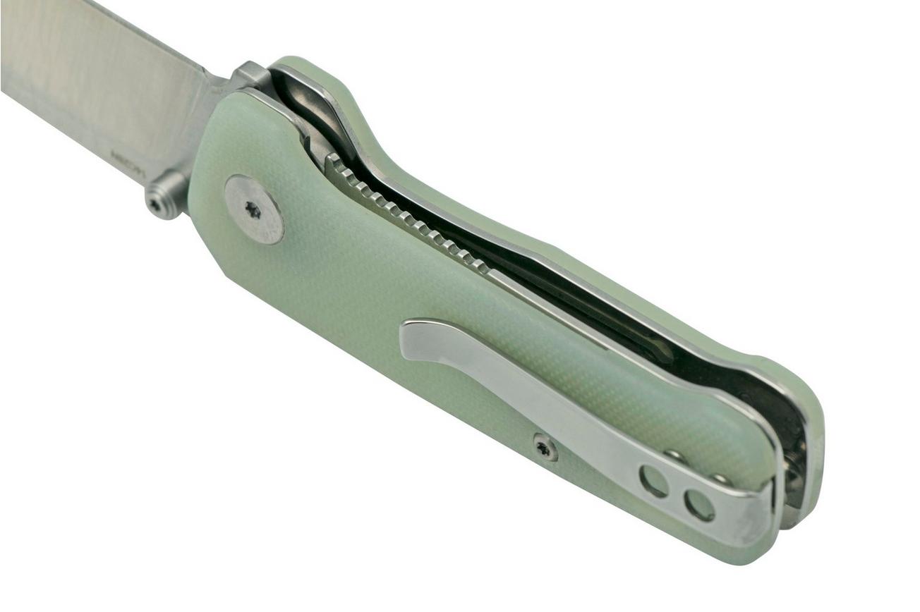 QSP Knife Penguin Mini QS130XS-F1, Satin 14C28N, Natural G10 zakmes