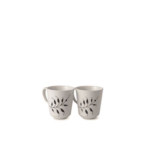 Royal Copenhagen Sort Mega Riflet 2-pak Krus, 37 cl