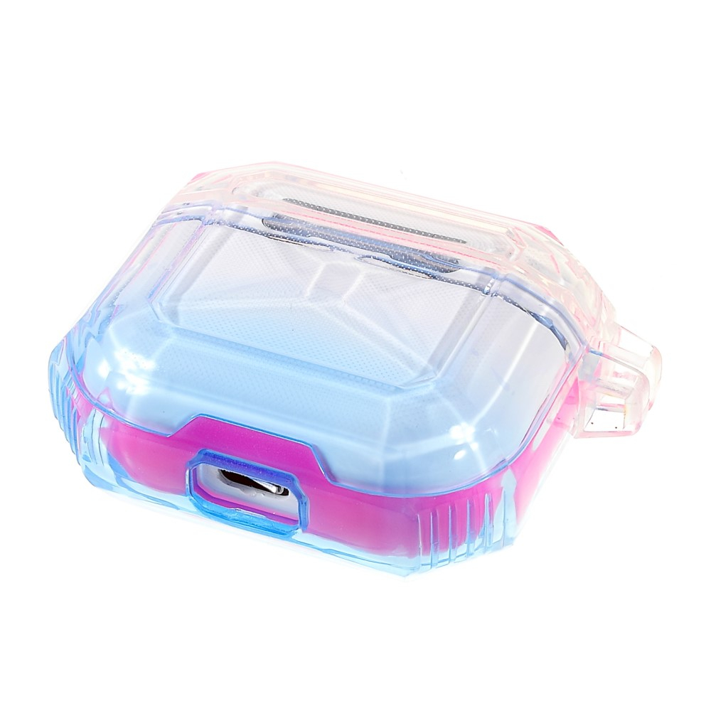 AirPods (3. Generation) Gummi Schutzhülle Air Cushion Fallschutz mit Farbverlauf   Trageschlaufe - Transparent / Rosa