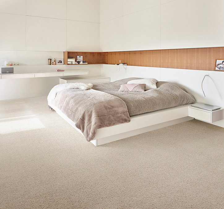 Moquette velours tendance Bliss beige 4m (vendue à la coupe)