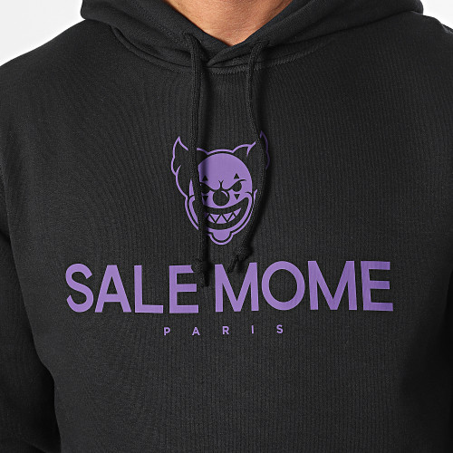 Sweat Capuche Clown Noir Violet