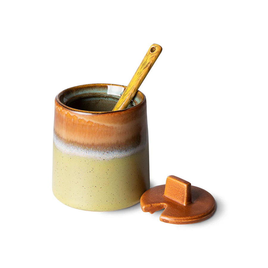 HKliving  70s ceramics mælkekande & sukkerskål - Berry/Peat
