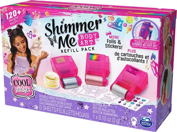 Cool Maker Shimmer Me Body Art Refill w. 3 rollers