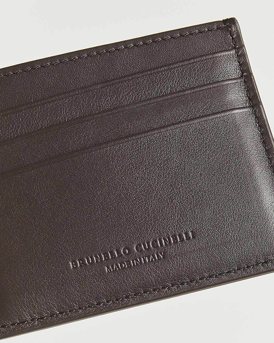 Brunello Cucinelli Leather Cardholder Dark Brown Calf