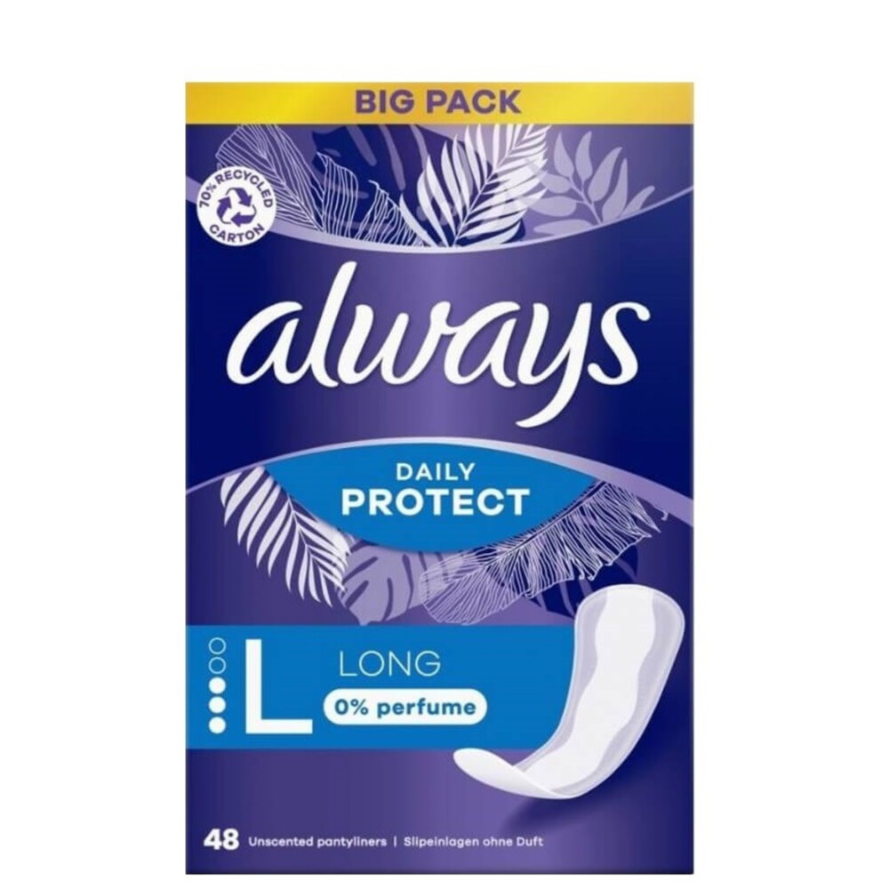 Always Daily Protect Inlegkruisjes Long 0% Perfume48 stuks