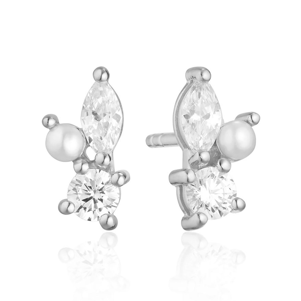 Boucles d'oreille puces Sif Jakobs ADRIAOxydes de zirconium et perles d'eau douce